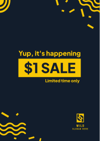 $1 Confetti Sale Flyer Image Preview