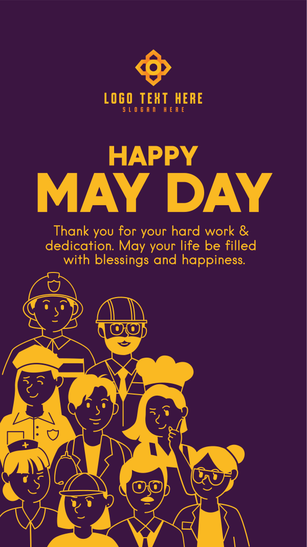 Happy May Day Workers Instagram Story Design Image Preview