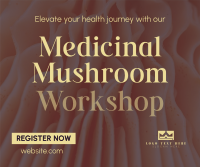 Minimal Medicinal Mushroom Workshop Facebook Post Design