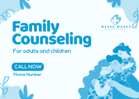 Quirky Family Counseling Service Postcard Image Preview