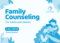 Quirky Family Counseling Service Postcard Image Preview