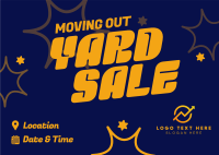 Moving Out Yard Sale Postcard Design