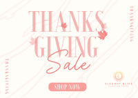Thanksgiving Autumn Shop Sale Postcard Design