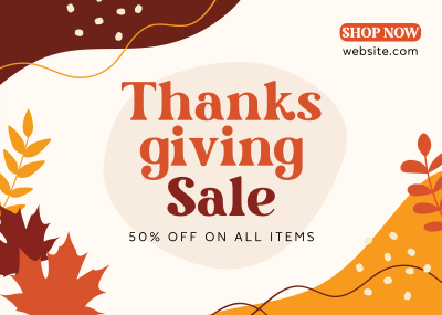 Thanksgiving Flash Sale Postcard Image Preview