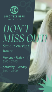 Salon Hours TikTok Video Design