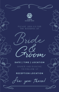 Elegant Floral Wedding Invitation Design