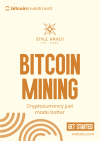 Start Bitcoin Mining Poster Design