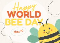 Modern Celebrating World Bee Day Postcard Image Preview