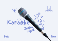 Karaoke Ladies Night Postcard Design