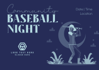 Baseball Girl Postcard Design