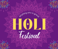 Happy Holi Facebook Post Design
