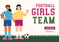 Girls Team Football Postcard Design
