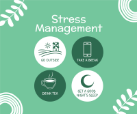 Stress Management Tips Facebook Post Design