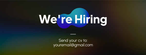 We're Hiring Holographic Facebook Cover Design Image Preview