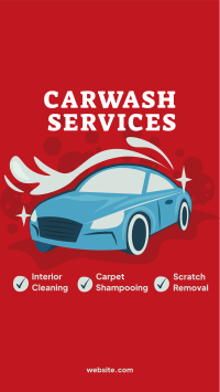 Carwash Services List Facebook Story Design