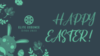 Cute Floral Bunny Easter Facebook event cover Image Preview