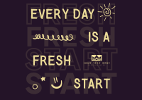 Fresh Start Quote Postcard Design