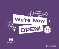 We're Open Stickers Facebook post Image Preview