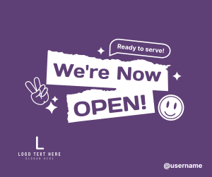 We're Open Stickers Facebook post Image Preview