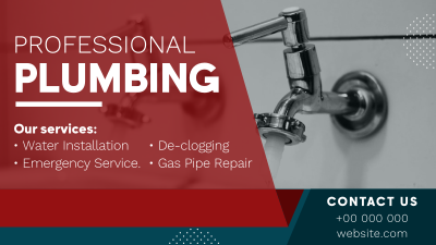 Professional Plumbing Facebook event cover Image Preview