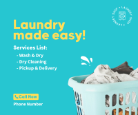 Laundry Made Easy Facebook Post Design