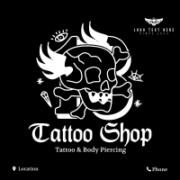 Traditional Skull Tattoo Instagram Post Design