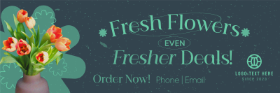 Fresh Flowers Sale Twitter header (cover) Image Preview