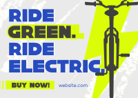 Green Ride E-bike Postcard Image Preview