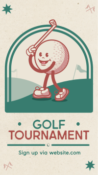 Retro Golf Tournament TikTok video Image Preview