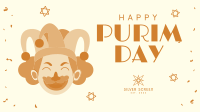 Purim Carnival Jester Facebook Event Cover Design