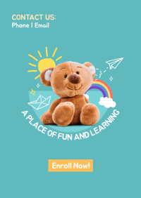 Daycare Center Teddy Bear Poster Design