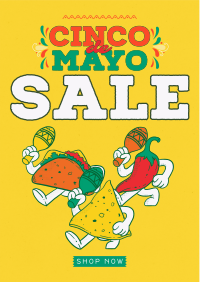 Cinco De Mayo Mascot Sale Flyer Image Preview