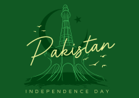 Pakistan Independence Day Postcard Design
