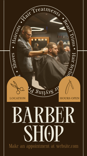 Rustic Barber Shop Facebook story Image Preview