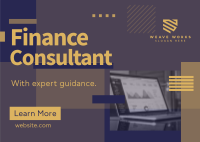 Modern Finance Consultant Postcard Image Preview