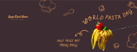 World Pasta Day Doodle Facebook cover Image Preview