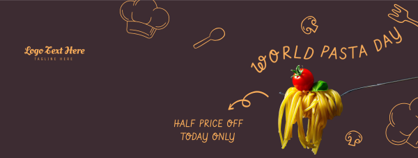 World Pasta Day Doodle Facebook Cover Design Image Preview