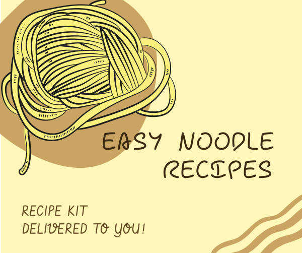 Raw Noodles Illustration Facebook Post Design Image Preview