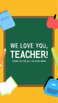 We Love You Teacher Facebook Story Design