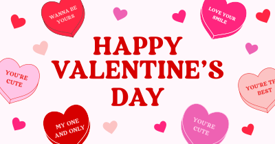Valentine Candy Hearts Facebook Ad Image Preview