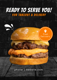 Fast Delivery Burger Poster Design