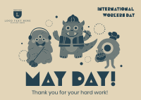Fun-Filled May Day Postcard Image Preview