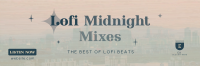Lofi Midnight Music Twitter header (cover) Image Preview