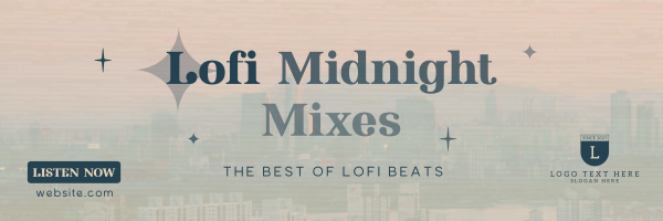 Lofi Midnight Music Twitter Header Design