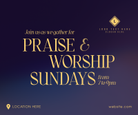 Sunday Worship Facebook Post Design
