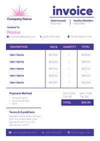 Monochromatic Modern Minimalist Invoice Design