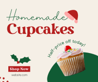 Cupcake Christmas Sale Facebook Post Design