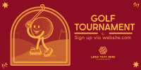 Retro Golf Tournament Twitter post Image Preview
