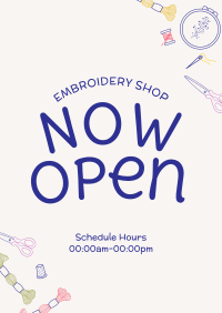 Cute Embroidery Shop Poster Image Preview