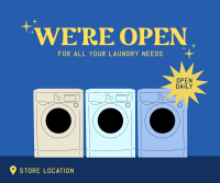 Laundry Store Hours Facebook Post Design